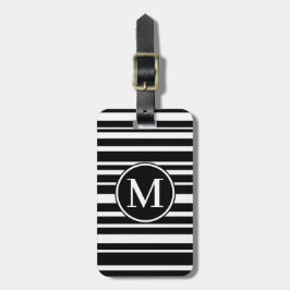 Monogramm RF Schwarz Streifen Gepäckanhänger