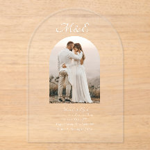 Monogramm Romantische Bogen-Foto Elegante Hochzeit