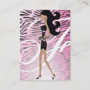 Monogramm-Rosa angesagter Zebra des Terminkarte