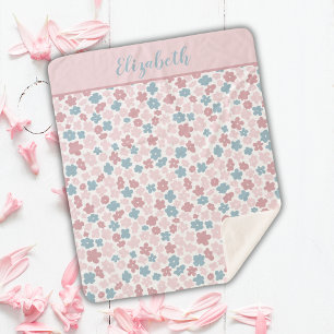 Monogramm Rosa Blau Floral Modern Boho Trend Gesch Sherpadecke