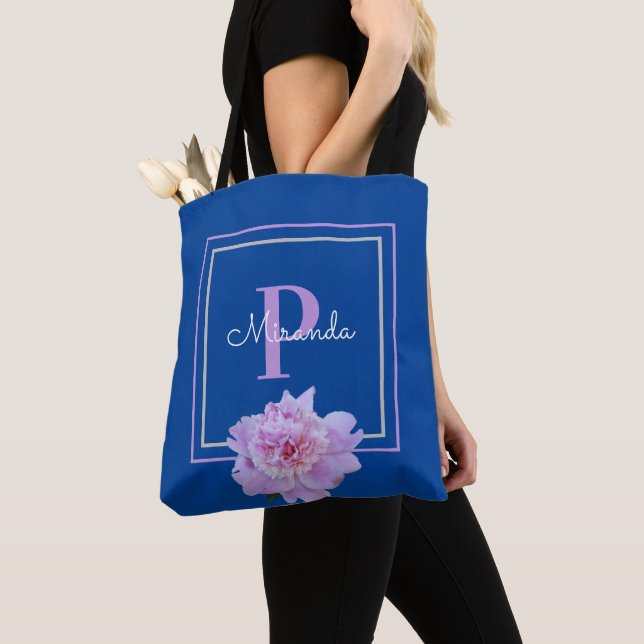 Monogramm Rosa Blume Blau (Von Nahem)