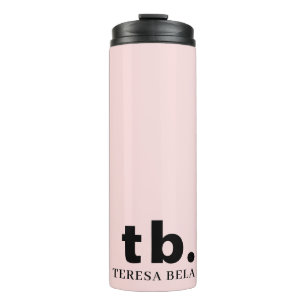 Monogramm Rosa Elegantes Feminines Minimalistische Thermosbecher