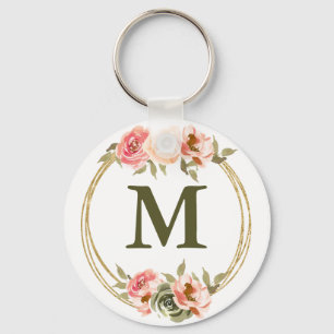 Monogramm Rosa Farbe Schlüsselanhänger
