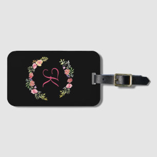 Monogramm Rosa, Gelb und Grün Floral Wasserfarbe Gepäckanhänger