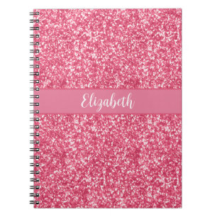 Monogramm Rosa Glitter Grau Trendig Glamourös Notizblock