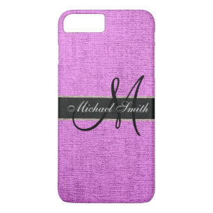 Monogramm Rosa Jute Leinen Rustikal Case-Mate iPhone Hülle