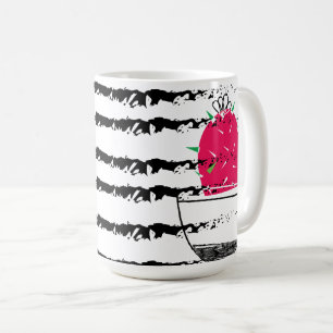 Monogramm Rosa Kaktus gestreift Kaffeetasse