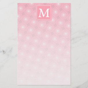 Monogramm-Rosa-Kreismuster Briefpapier