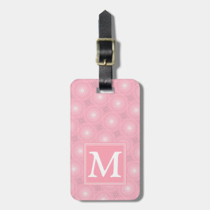 Monogramm-Rosa-Kreismuster Gepäckanhänger
