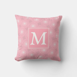 Monogramm-Rosa-Kreismuster Kissen