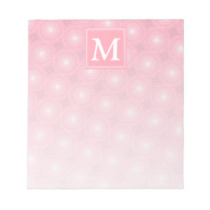 Monogramm-Rosa-Kreismuster Notizblock