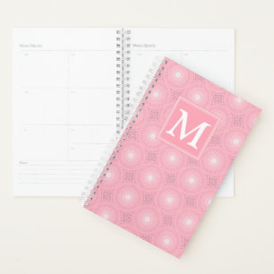 Monogramm-Rosa-Kreismuster Planer