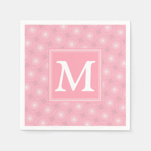 Monogramm-Rosa-Kreismuster Serviette