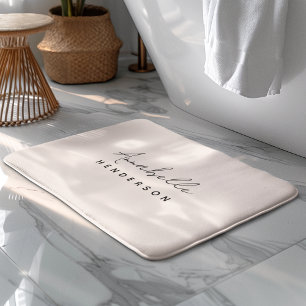 Monogramm Rosa   Moderne Minimalistische Weibchen Badematte