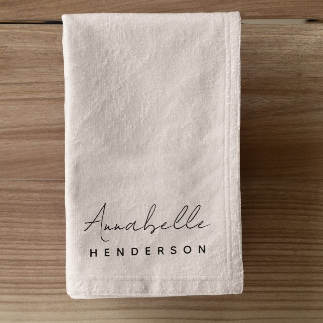 Monogramm Rosa | Moderne Minimalistische Weibchen Handtuch (Von Creator hochgeladen)