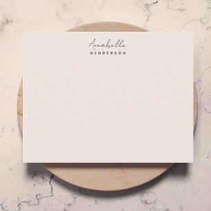 Monogramm Rosa   Moderne Minimalistische Weibchen Mitteilungskarte