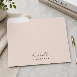 Monogramm Rosa | Moderne Minimalistische Weibchen Papiermappe