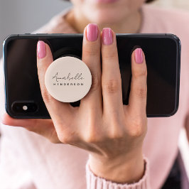 Monogramm Rosa | Moderne Minimalistische Weibchen PopSocket