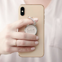 Monogramm Rosa | Moderne Minimalistische Weibchen Telefonring Ständer