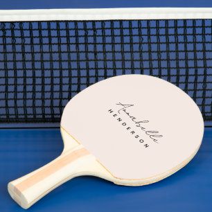 Monogramm Rosa Moderne Minimalistische Weibchen Tischtennis Schläger