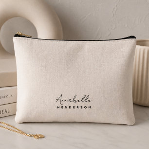 Monogramm Rosa Moderne Minimalistische Weibchen Zubehörtasche