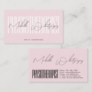 Monogramm rosa PHYSIOTHERAPEUT modern script Visitenkarte