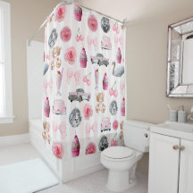 Monogramm Rosa Retro Disco Ball Coquette