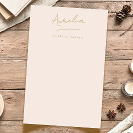 Monogramm | Rosa Rosa Gold Einfach Personalisiert Briefpapier