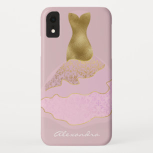 Monogramm-Rosa - Rosen-Goldfolien-Girly Kleid Case-Mate iPhone Hülle