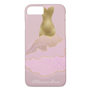 Monogramm-Rosa - Rosen-Goldfolien-Girly Kleid Case-Mate iPhone Hülle