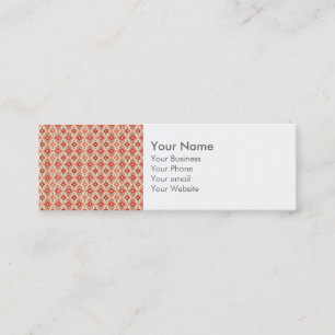 Monogramm Rosa Rot Geo Tribal Ikat Diamantmuster Mini Visitenkarte