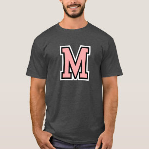 Monogramm Rosa Schwarz Weiß College Anfangsbuchsta T-Shirt