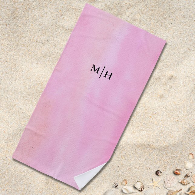 Monogramm Rosa  Strandtuch (Von Creator hochgeladen)