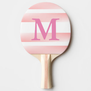 Monogramm Rosa Streifen Tischtennis Schläger