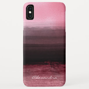 Monogramm-rosa u. schwarze Ombre Case-Mate iPhone Hülle