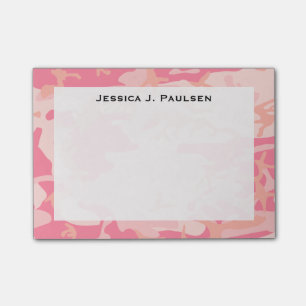 Monogramm Rosa und Pfirsich-Tarnmuster Post-it Klebezettel