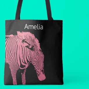 Monogramm Rosa und schwarz Zebra