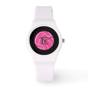 Monogramm-rosa Volleyball-Armbanduhr Armbanduhr