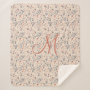 Monogramm Rosafarben Boho Lila Korallen Wilde Blum Sherpadecke