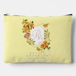 Monogramm-Rose-Flachband-Papiertüte Zubehörtasche