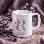 Monogramm Rose Gold Blume Letter R Kaffeetasse<br><div class="desc">Monogramm Rose Gold Blume Letter R</div>