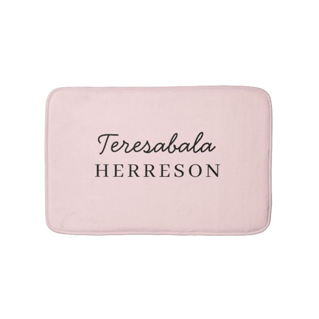 Monogramm Rosé Modern Minimalistisch Weiblich Badematte (Vorderseite)