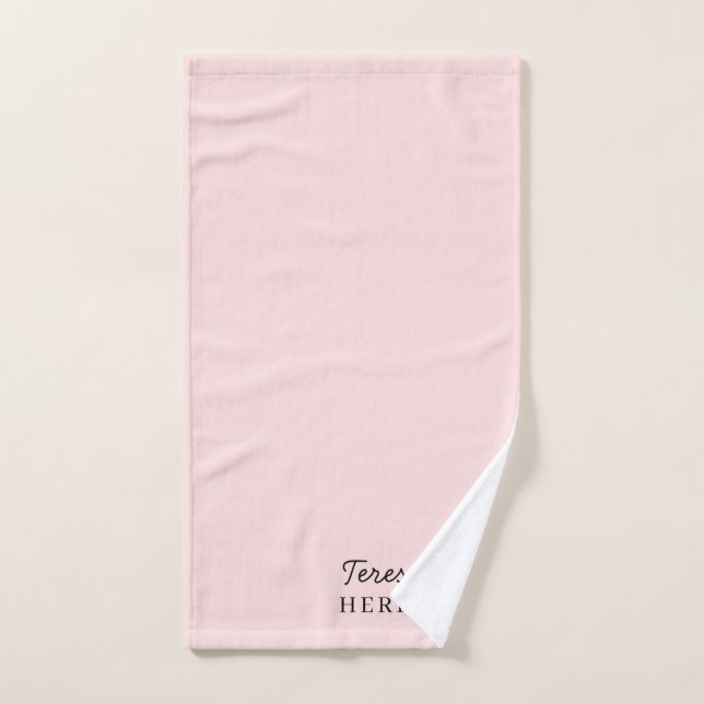 Monogramm Rosé Modern Minimalistisch Weiblich Handtuch (Handtuch)