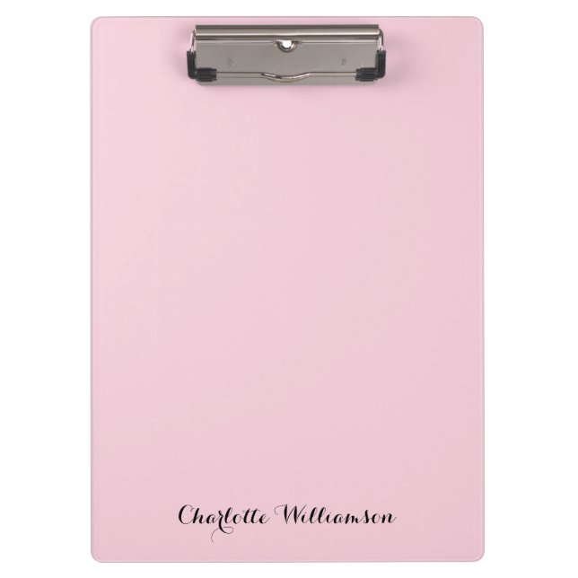 Monogramm Rosé | Modern Minimalistisch Weiblich Klemmbrett (Vorderseite)