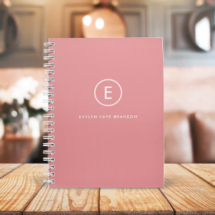 Monogramm Rose Pink Feminine Girly Minimal Planer