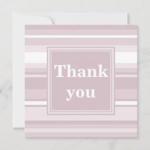 Monogramm-Rose-Quartz-Streifen Dankeskarte