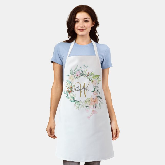 Monogramm-Rose Schürze (Getragen)