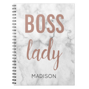 Monogramm-Roségold-Buchstaben   Marble-Boss-Lady Notizblock
