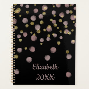 Monogramm Roségold-Overlay auf Schwarz Planer