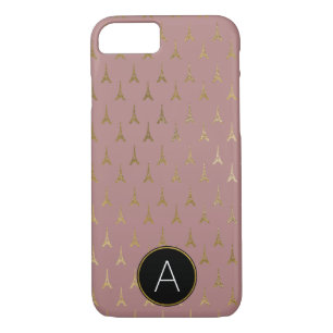 Monogramm-Rosen-Gold und Goldfolie Paris Case-Mate iPhone Hülle